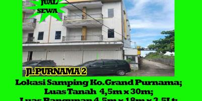 Ruko Jalan Purnama 2 Kota Pontianak Disewakan