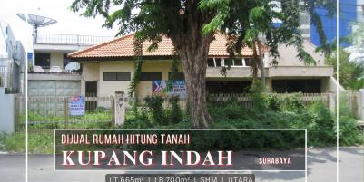 Jual Rumah Hitung Tanah di Kupang Indah, Surabaya.