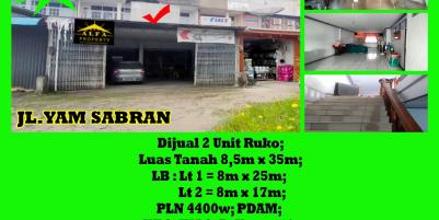 Ruko Yam Sabran Kota Pontianak Disewakan