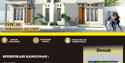 Dijual rumah minimalis modern tipe 36 ramah di kantong. BANYAK BONUSNYA!