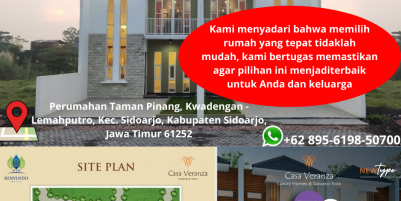 HARGA MURAH PERUMAHAN TERBESAR di Sidoarjo..!!, Perumahan murah di Sidoarjo Casa Veranza, WA 0895 - 6198 - 50700