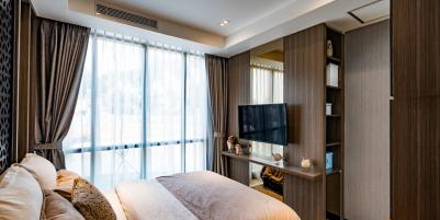 Apartement loft dengan view garden dan infinity pool