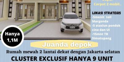 Rumah cluster mewah ,2 lt dg smart lock system dkt jaksel