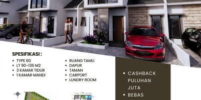 RUMAH 3 KAMAR DI MLATI SLEMAN PROMO CASHBACK 20JUTA TANPA DIUNDI