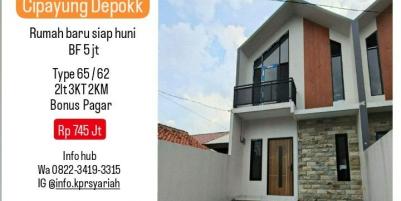 Rumah baru Cipayung Depok BF 5jt langsung ditempati