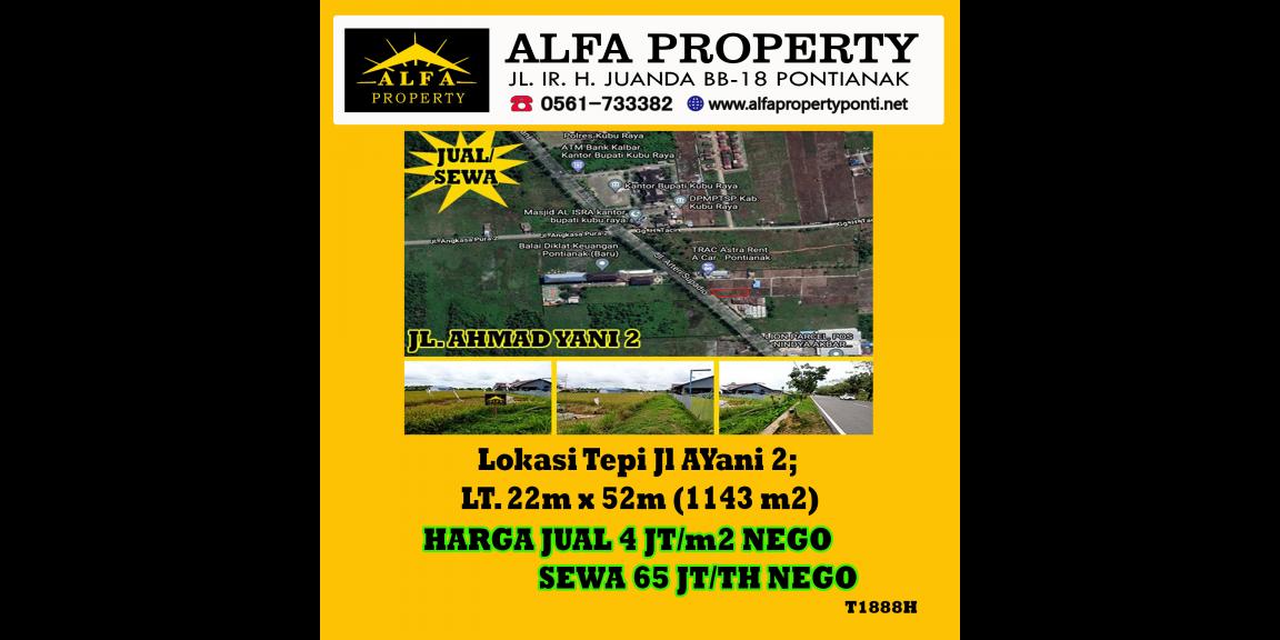 Tanah Dijual Jalan Ahmad Yani 2 Kota Pontianak Tanah Dijual Jalan Ahmad Yani 2 Kota Pontianak