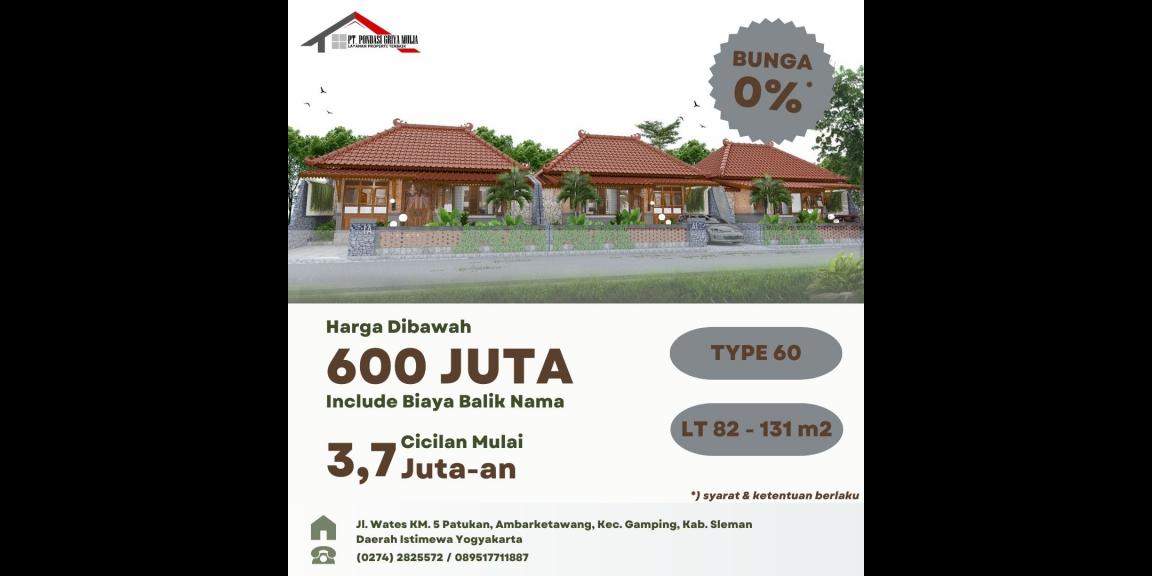 Rumah 1 Lantai Desain Etnik Jawa di Krembangan dekat Bandara YIA Kulon Progo Rumah 1 Lantai Desain Etnik Jawa di Krembangan dekat Bandara YIA Kulon Progo