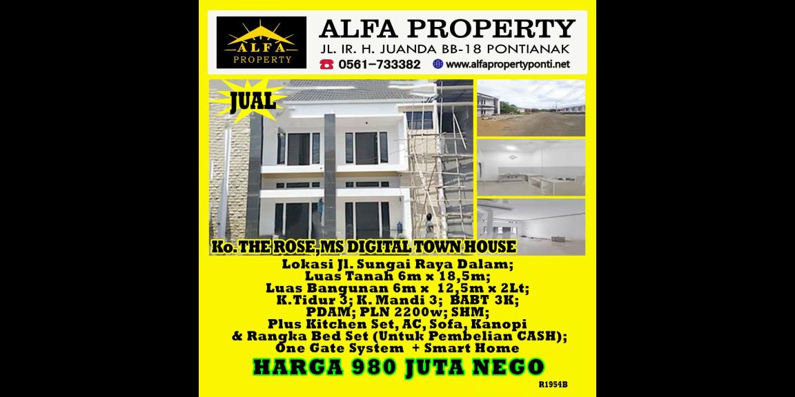 Rumah The Rose Ms Digital Town House Pontianak Dijual Rumah The Rose Ms Digital Town House Pontianak Dijual