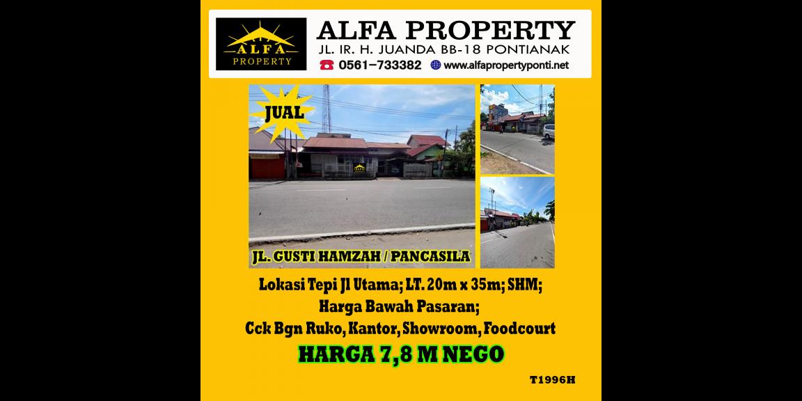 Tanah Dijual Gusti Hamzah / Pancasila Kota Pontianak Tanah Dijual Gusti Hamzah / Pancasila Kota Pontianak