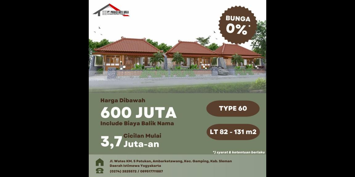 Cluster Cantik di Krembangan Jogja Barat dekat Bandara YIA Cluster Cantik di Krembangan Jogja Barat dekat Bandara YIA