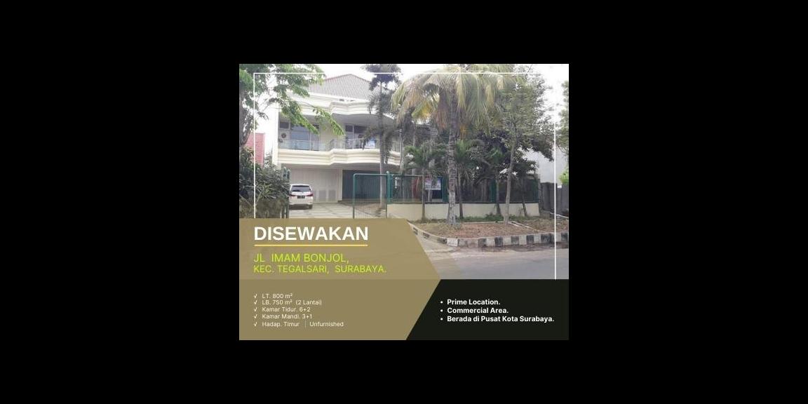 Rumah di Imam Bonjol, Tegalsari, Surabaya | Commercial Area and Top Location Rumah di Imam Bonjol, Tegalsari, Surabaya | Commercial Area and Top Location