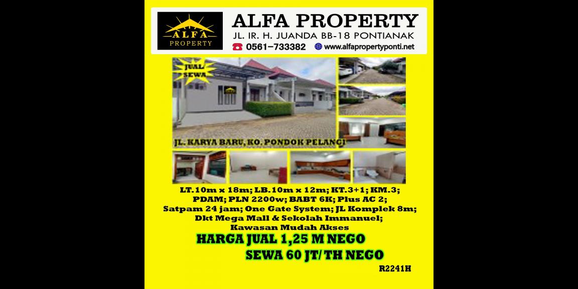Disewakan Rumah Pondok Pelangi Kota Pontianak Disewakan Rumah Pondok Pelangi Kota Pontianak