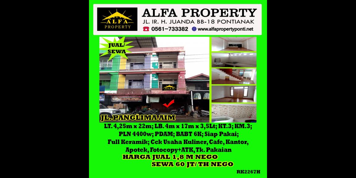 Disewakan Ruko Jalan Panglima Aim Kota Pontianak Disewakan Ruko Jalan Panglima Aim Kota Pontianak