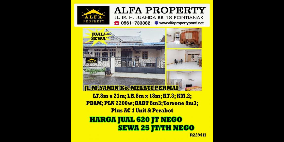 Disewakan Rumah Melati Permai Kota Pontianak Disewakan Rumah Melati Permai Kota Pontianak