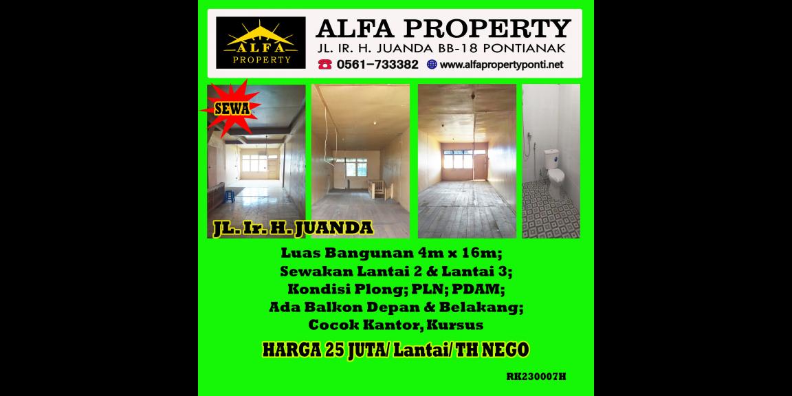 Disewakan Ruko Ir. H. Juanda Kota Pontianak Disewakan Ruko Ir. H. Juanda Kota Pontianak