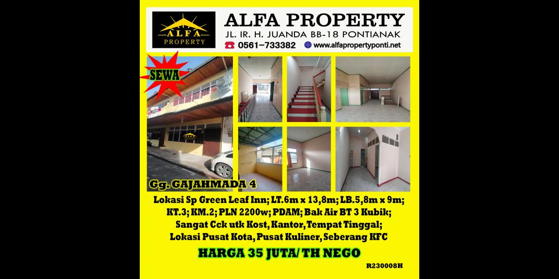 Rumah Gg. Gajahmada 4 Kota Pontianak Disewakan Rumah Gg. Gajahmada 4 Kota Pontianak Disewakan
