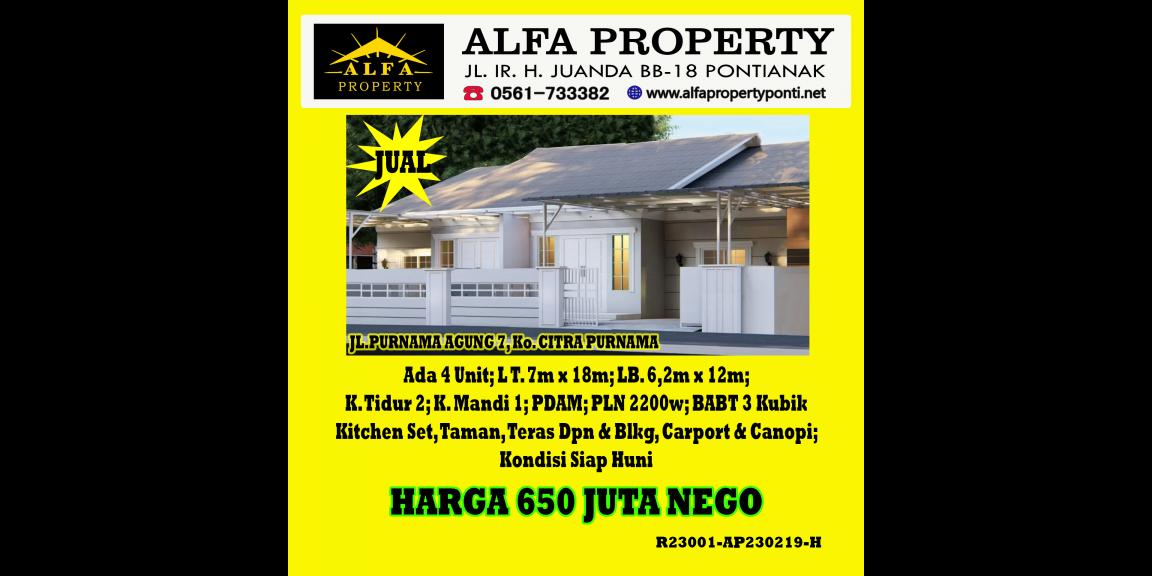 Dijual Rumah Citra Purnama Kota Pontianak Dijual Rumah Citra Purnama Kota Pontianak