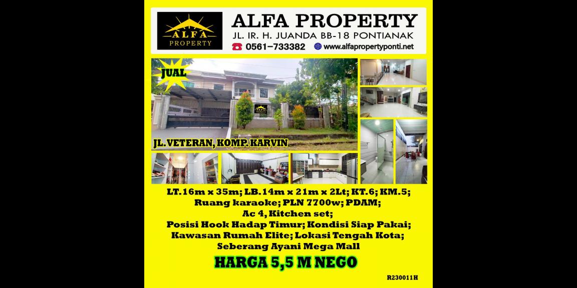 Rumah Jalan Veteran Ko. Karvin Kota Pontianak Dijual Rumah Jalan Veteran Ko. Karvin Kota Pontianak Dijual