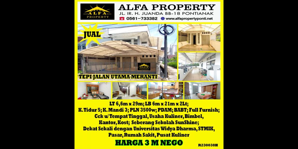 Rumah Tepi Jalan Utama Meranti Kota Pontianak Dijual Rumah Tepi Jalan Utama Meranti Kota Pontianak Dijual