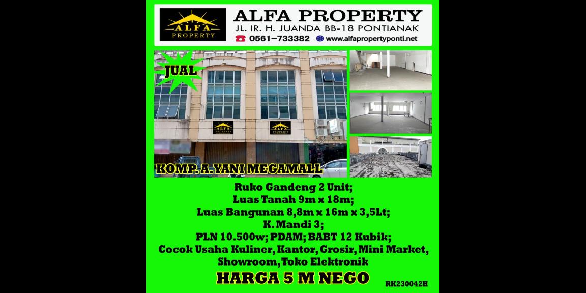 Ruko A Yani Mega Mall Kota Pontianak Dijual Ruko A Yani Mega Mall Kota Pontianak Dijual