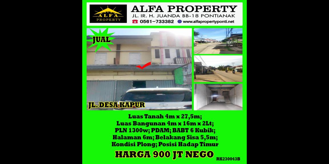 Ruko Desa Kapur Kota Pontianak Dijual Ruko Desa Kapur Kota Pontianak Dijual