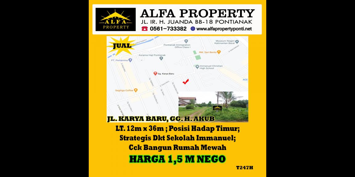 Tanah Jalan Karya Baru, Gg. H. Akub Kota Pontianak Dijual Tanah Jalan Karya Baru, Gg. H. Akub Kota Pontianak Dijual