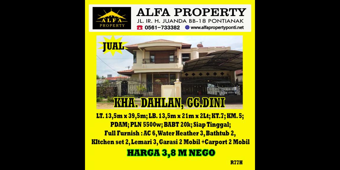Rumah Dijual Jalan KHA Dahlan Gg. Dini Kota Pontianak Rumah Dijual Jalan KHA Dahlan Gg. Dini Kota Pontianak