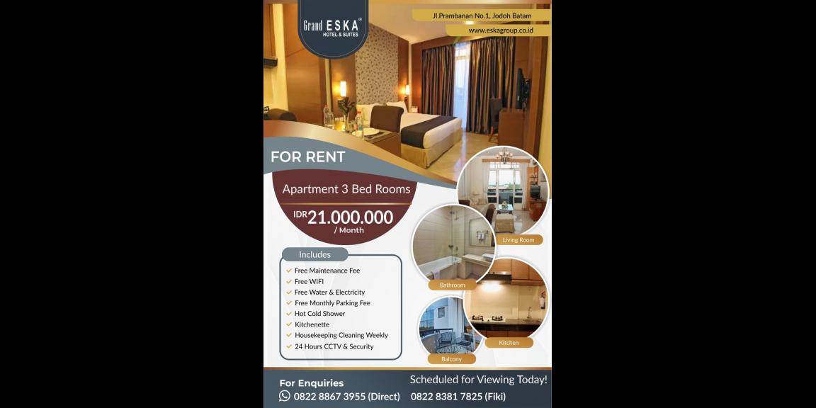 Disewakan Apartment 3 Bedrooms Murah Grand Eska Hotel & Suites - Kota Batam Disewakan Apartment 3 Bedrooms Murah Grand Eska Hotel & Suites - Kota Batam
