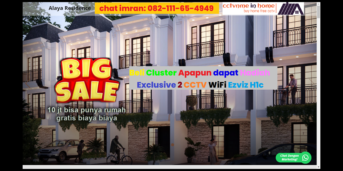 Dijual Cepat Rumah Cluster Baru di Alaya Residence Berhadiah Exclusive CCTV Wifi Ezviz H1c Dijual Cepat Rumah Cluster Baru di Alaya Residence Berhadiah Exclusive CCTV Wifi Ezviz H1c
