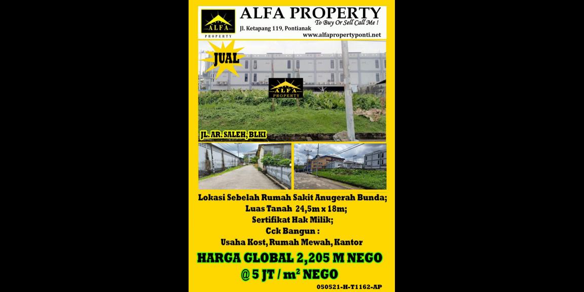Tanah Ar. Saleh, BLKI, Pontianak, Kalimantan Barat Tanah Ar. Saleh, BLKI, Pontianak, Kalimantan Barat