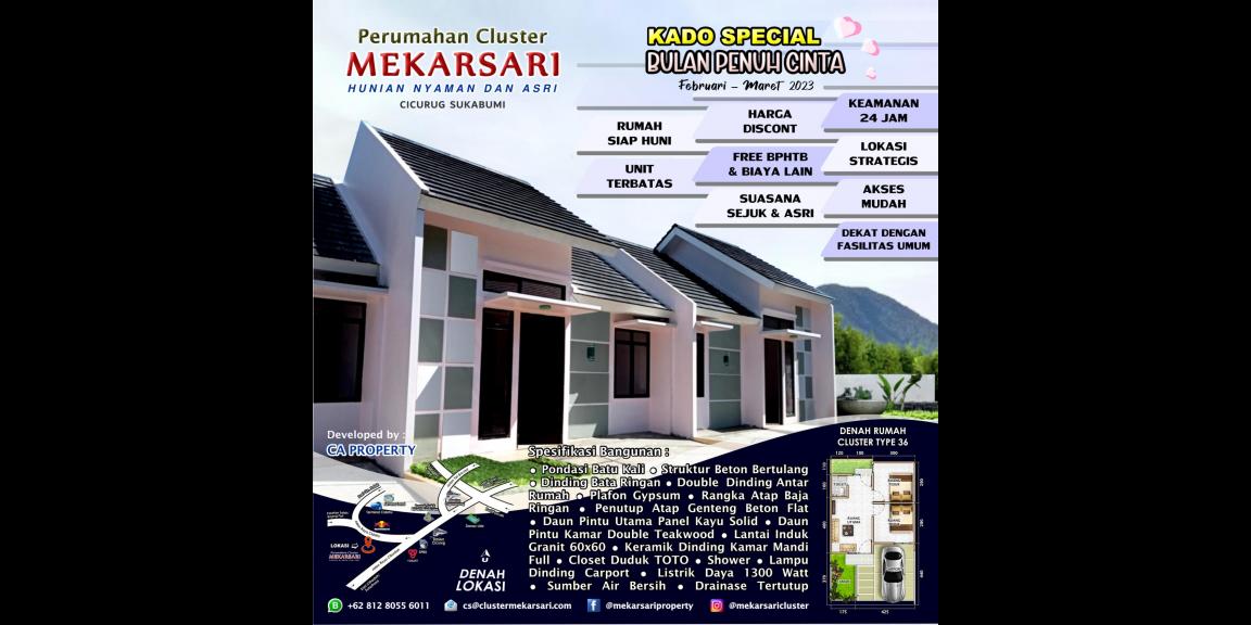 RUMAH CLUSTER STRATEGIS SIAP HUNI DENGAN SUASANA ASRI DAN NYAMAN RUMAH CLUSTER STRATEGIS SIAP HUNI DENGAN SUASANA ASRI DAN NYAMAN