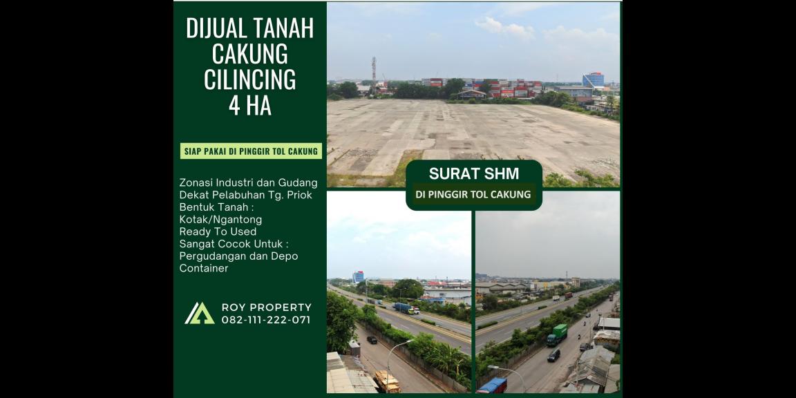 Dijual Tanah di Cakung Cilincing 4 Ha di Pinggir Tol Cakung Cocok Untuk Pergudangan Dijual Tanah di Cakung Cilincing 4 Ha di Pinggir Tol Cakung Cocok Untuk Pergudangan