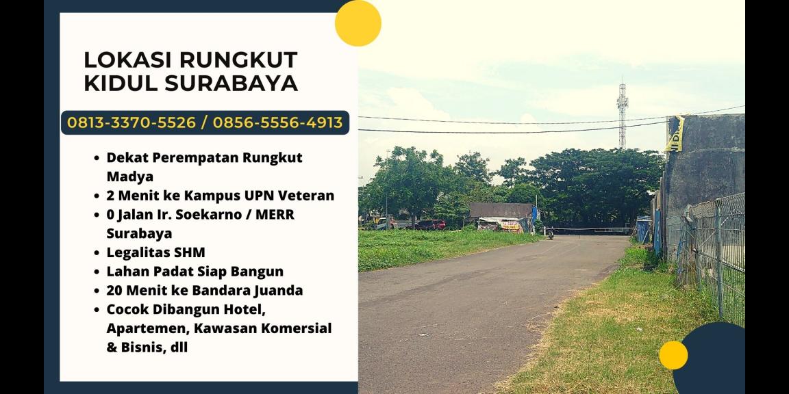 Jual Tanah di Rungkut Surabaya 0 Jalan Raya MERR Jual Tanah di Rungkut Surabaya 0 Jalan Raya MERR
