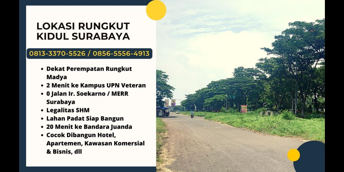 Jual Tanah di Rungkut Surabaya 0 Jalan Raya MERR Jual Tanah di Rungkut Surabaya 0 Jalan Raya MERR