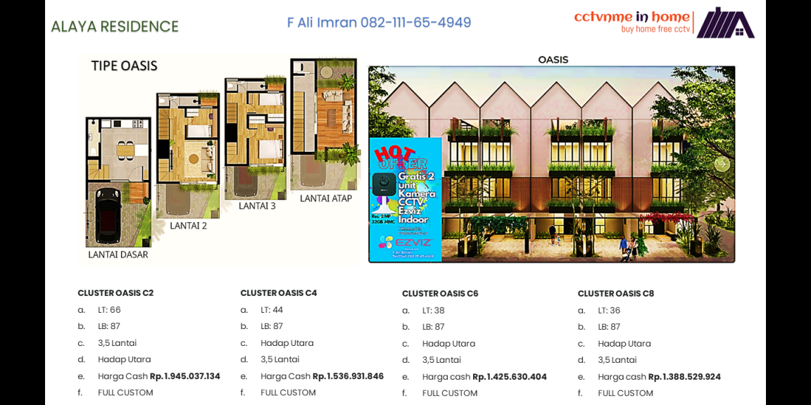 Dijual Cepat Rumah Cluster Baru di Alaya Residence Berhadiah Exclusive CCTV Wifi Ezviz H1c Dijual Cepat Rumah Cluster Baru di Alaya Residence Berhadiah Exclusive CCTV Wifi Ezviz H1c
