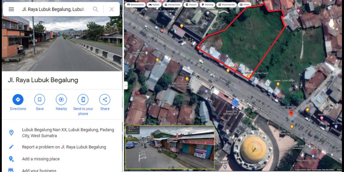 Dijual Tanah Komersil Strategis di Jl. Raya Lubuk Begalung Kota Padang Dijual Tanah Komersil Strategis di Jl. Raya Lubuk Begalung Kota Padang
