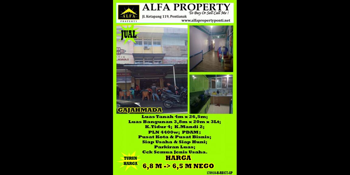 Ruko Gajahmada, Pontianak, Kalimantan Barat Ruko Gajahmada, Pontianak, Kalimantan Barat