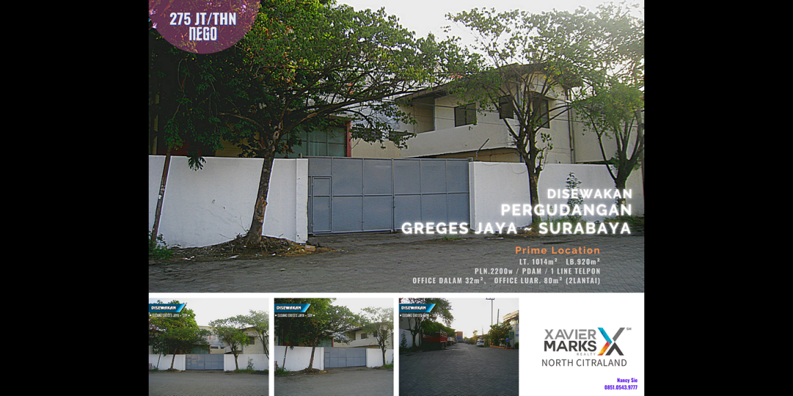 Gudang Greges Jaya, Surabaya - Prime Location. Gudang Greges Jaya, Surabaya - Prime Location.