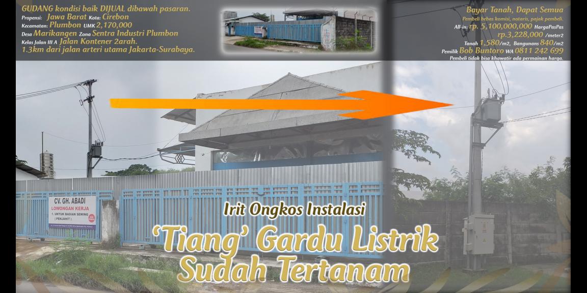 Gudang dijual rp.3,223,000/m2 di pinggir jalan kontener di zona industri Plumbon, Cirebon. Gudang dijual rp.3,223,000/m2 di pinggir jalan kontener di zona industri Plumbon, Cirebon.