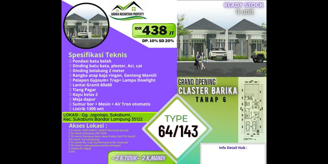 Perumahan di sukarame dekat SDIT Permata Bunda Perumahan di sukarame dekat SDIT Permata Bunda