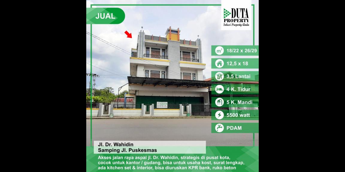 Dijual Ruko di Jalan Dr Wahidin, Pontianak Dijual Ruko di Jalan Dr Wahidin, Pontianak