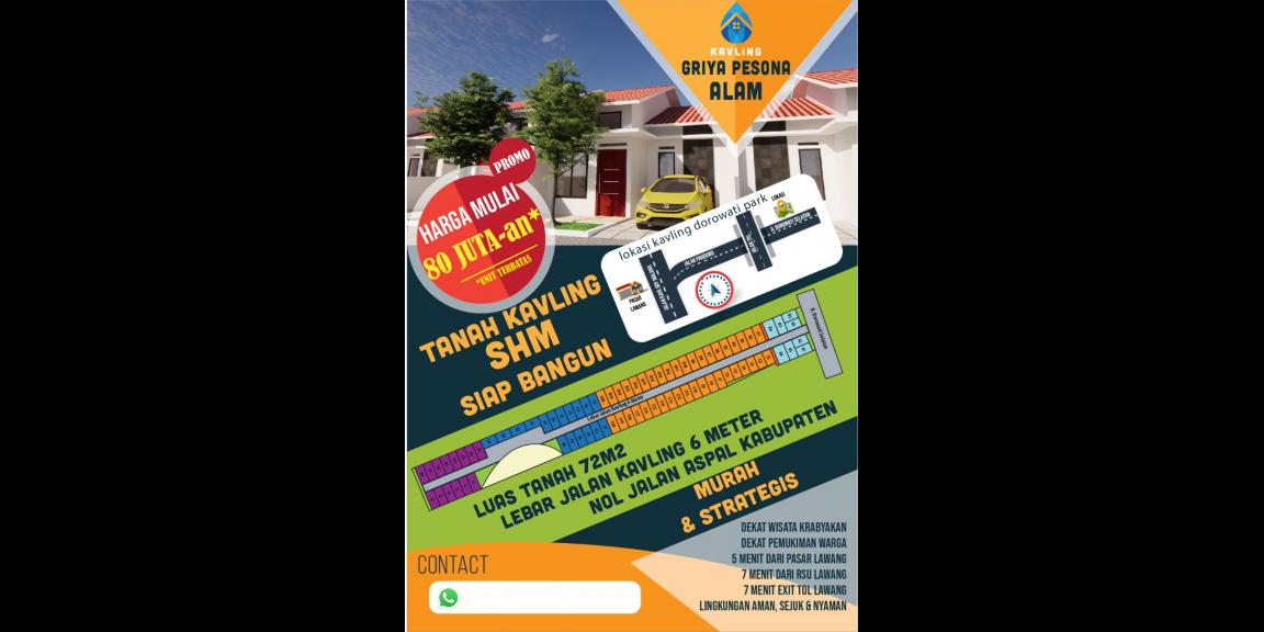 Tanah kavling pinggir Aspal murah siap bangun SHM luas 72m² harga 80jt Tanah kavling pinggir Aspal murah siap bangun SHM luas 72m² harga 80jt