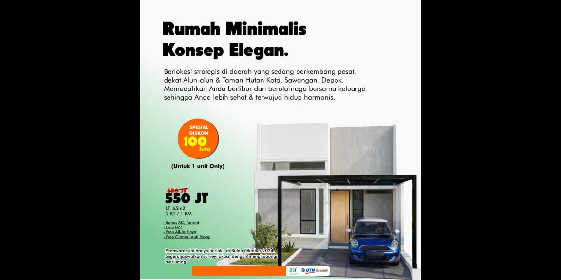 Rumah minimalis konsep elegan Cluster Sawangan Depok Rumah minimalis konsep elegan Cluster Sawangan Depok