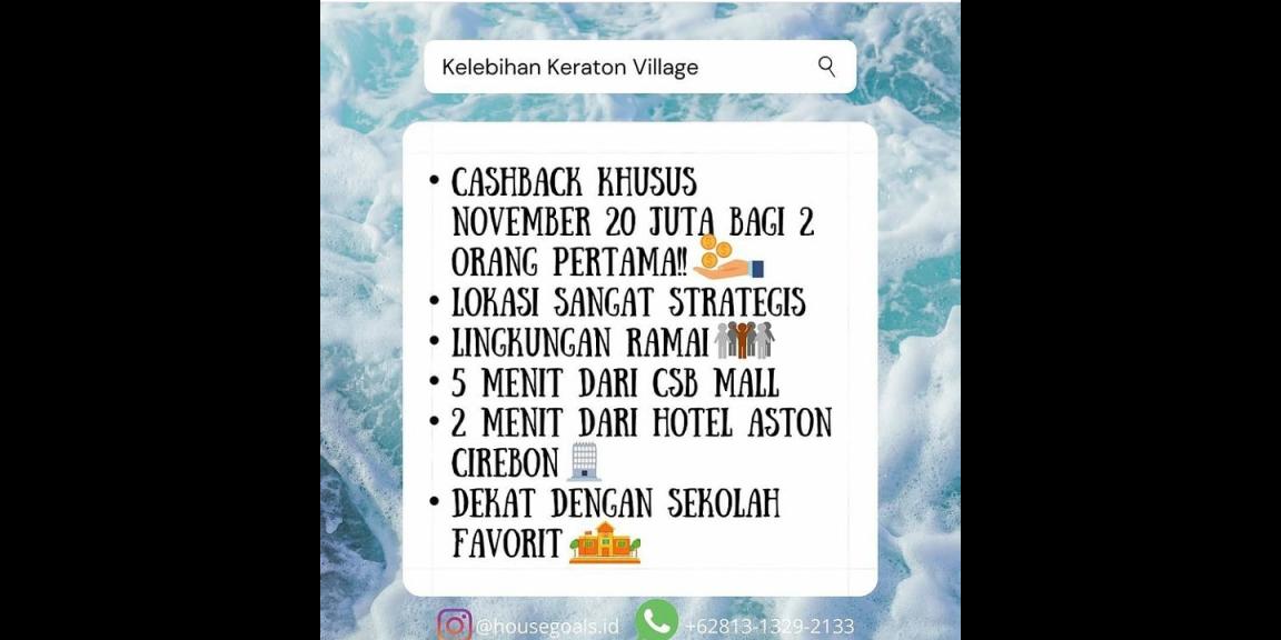 Keraton Village Sebelah Hotel Aston CASHBACK 20JT Keraton Village Sebelah Hotel Aston CASHBACK 20JT