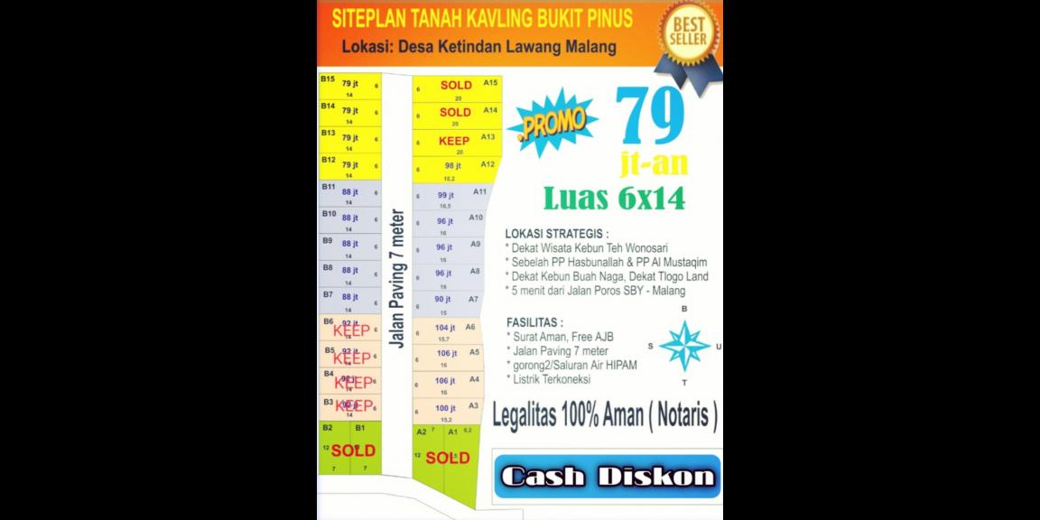 Tanah Kavling di Malang 79jt UK 84 m², Murah air listrik Siap Bangun Tanah Kavling di Malang 79jt UK 84 m², Murah air listrik Siap Bangun