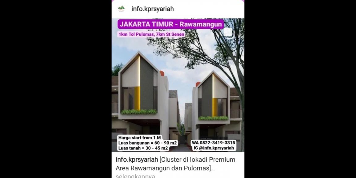 Rumah dijual Rawamangun Pulo Gadung Jakarta Timur cluster minimalis Rumah dijual Rawamangun Pulo Gadung Jakarta Timur cluster minimalis