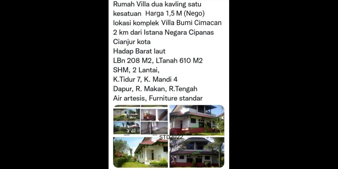 Dijual Villa ku Bumi Cimacan Dijual Villa ku Bumi Cimacan