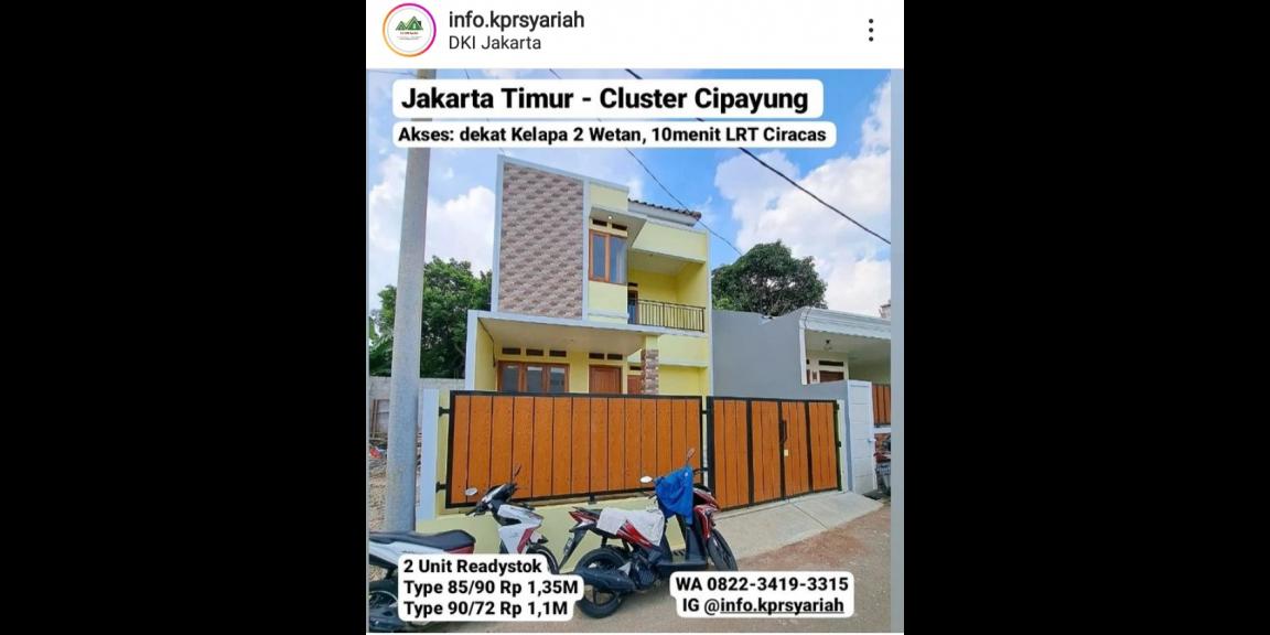 Rumah ready dalam cluster Cipayung Jakarta Timur Rumah ready dalam cluster Cipayung Jakarta Timur