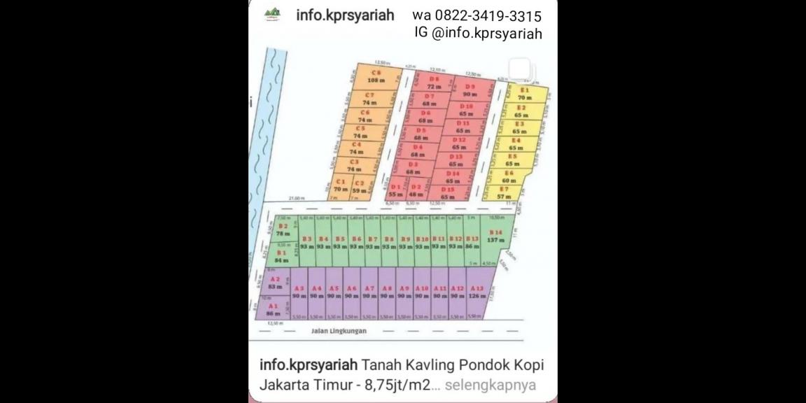 Tanah kavling dekat stasiun Pondok Kopi Duren Sawit Jakarta Timur Tanah kavling dekat stasiun Pondok Kopi Duren Sawit Jakarta Timur