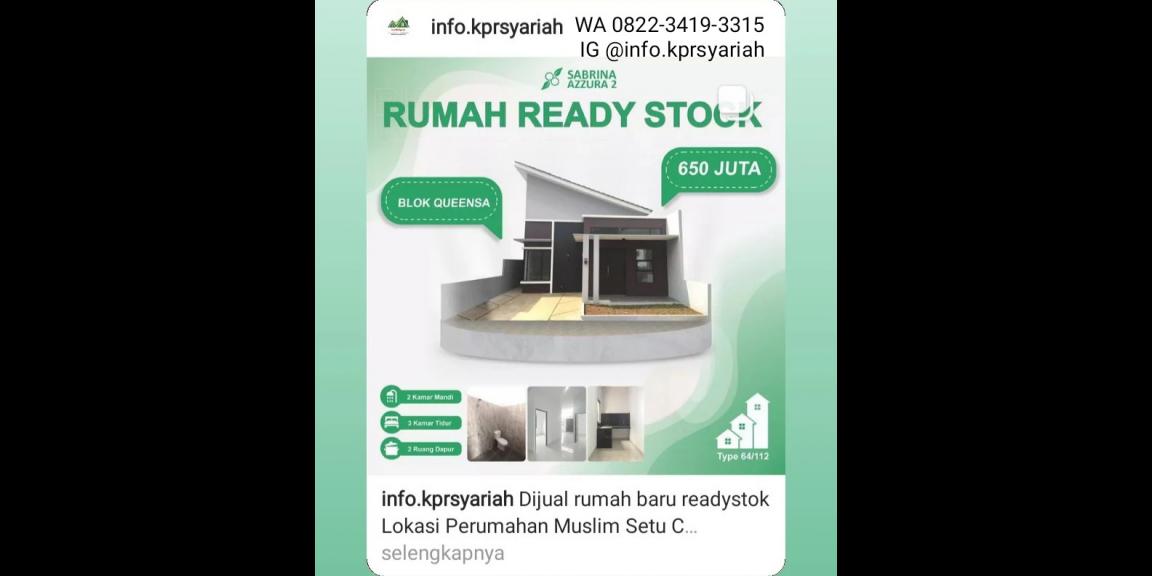 Rumah baru readystok Perumahan Muslim Setu Bekasi Rumah baru readystok Perumahan Muslim Setu Bekasi